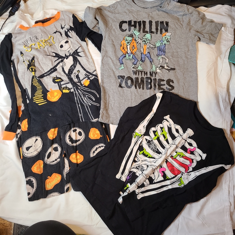 Halloween shirts and pajamas boys size 6-7